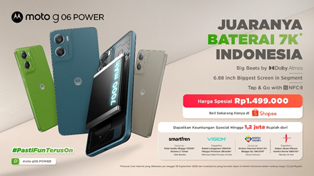 Baterai Gahar! Moto G06 Power Cuma Rp1,4 Juta? 1 Baterai Gahar! Moto G06 Power Cuma Rp1,4 Juta?