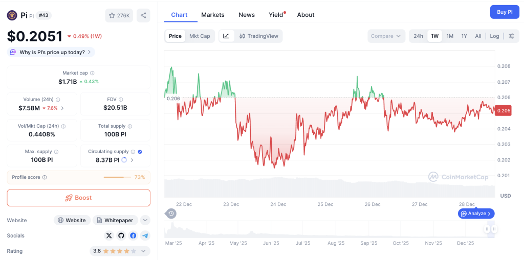 Pi Network: $0,20 Penentu Arah, Mampukah Bertahan?